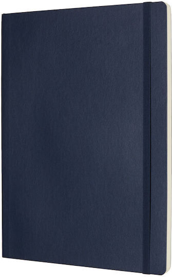 Cover Notizbuch mit leeren Seiten und Gummiband Blau