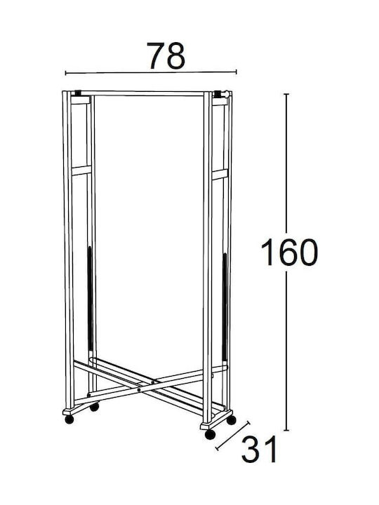 Κρεμάστρα Δαπέδου από Μέταλλο Λευκή 160x78x160cm
