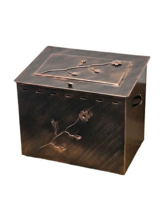 Ξ-9 Metallisch Box Holzlagerung 63x44x54cm Black / Patina Silver Ξ-9 Metallisch Box Holzlagerung 63x44x54cm Black / Patina Silver