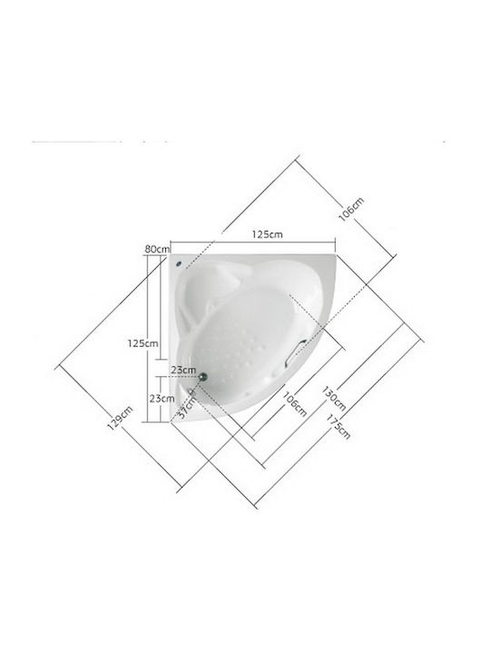 Acrilan Ακρυλική Μπανιέρα Υδρομασάζ Starline 155x100
