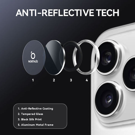Northjo Προστασία Κάμερας Tempered Glass Ασημί για το Apple iPhone 17 Pro Max