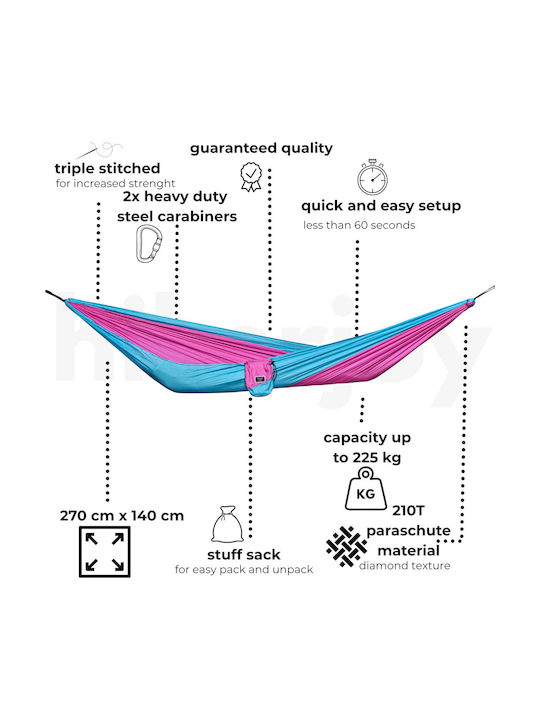 Aiură Paracașă Dublu material textil Roz 270x140buc