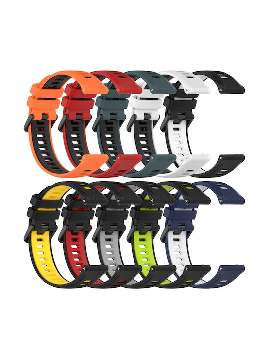 Two-Tone Silicone Watch Strap Garmin Venu 2 Plus 20mm White+Black