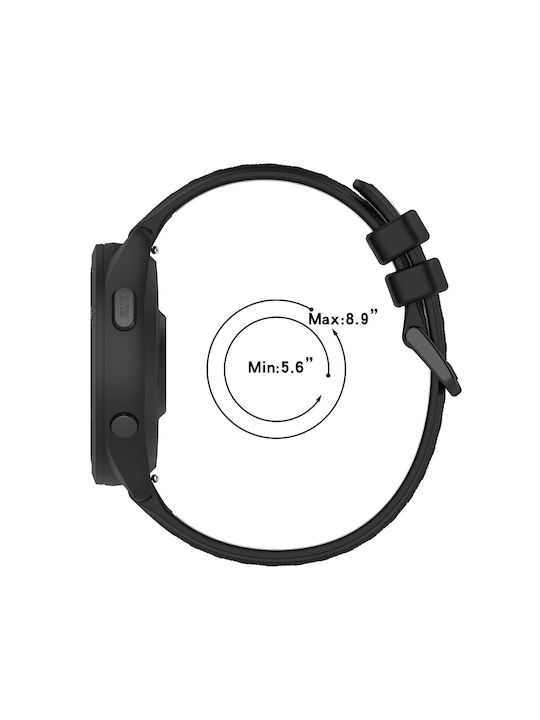 Two-Tone Silicone Watch Strap Garmin Forerunner Sq2 Music 20mm White+Black