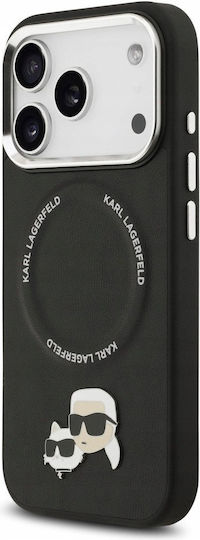 Karl Lagerfeld Umschlag Rückseite Leder / Kunststoff / Silikon Schwarz (iPhone 17 Pro)