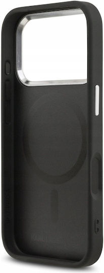 Karl Lagerfeld Umschlag Rückseite Leder / Kunststoff / Silikon Schwarz (iPhone 17 Pro)