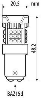 Lampa Lamps Car Pro-User Series BAZ15D / P21/4W Canbus LED 6500K Cold White 12-24V 1pcs