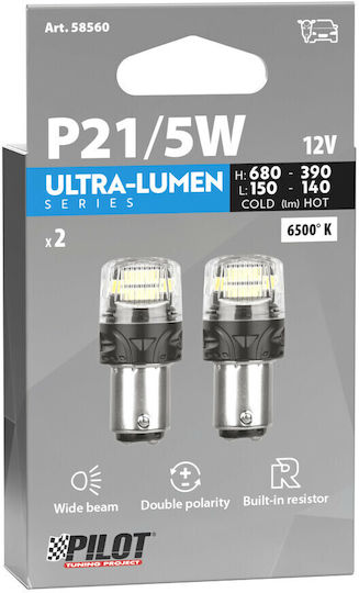 Lampa Lamps Car Ultra-Lumen Series P21/5W Canbus LED 6500K Cold White 12V 2pcs