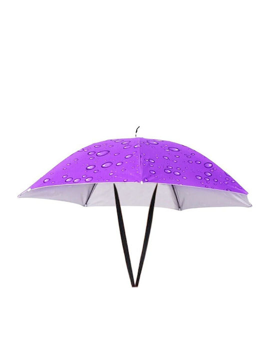 Head Regenschirm Flippy 69 cm Durchmesser Verstellbarer Kopfriemen UV Regen Schutz Lila