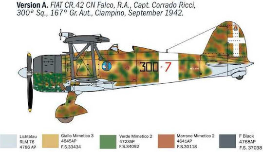 Fiat Cr.42 Cn Falco Night Fighter Model Italeri It1485s