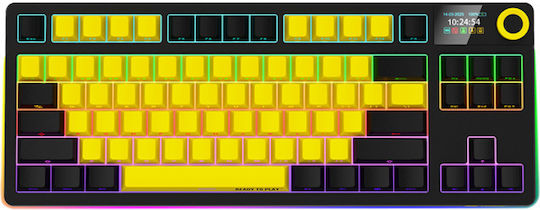 Lorgar KBP70TKLW Гейминг Механична Клавиатура Без ключове с Custom Purple суичове и RGB подсветка (Английски US) Черен