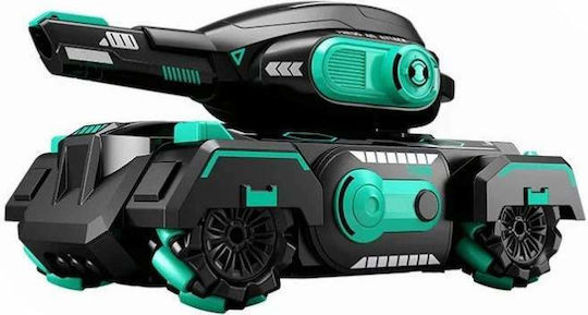 Tanc Teleghidat Jucărie Siks Brățară de Control Proiectile Expandabile cu Bile Hidrogel în Apă Tragere cu Apă Rotire 360° Off-road Interactiv cu Lumini Sunete Negru Turcoaz