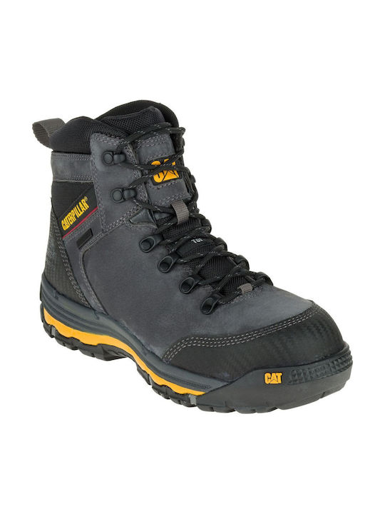 CAT Munising Waterproof Boots Safety Gray S3 with Certification P, E, FO , HRO, SRA,WR