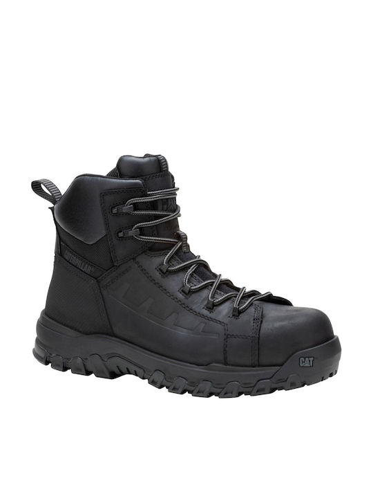 CAT Threshold Waterproof Boots Safety Black S7L with Certification FO , HRO,SR