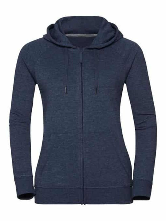 Women's Sweatshirt Jacket Hooded Bright Navy Marl