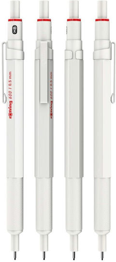 Rotring 600 Pearl White Mechanical Pencil 0.5mm 4895151557826