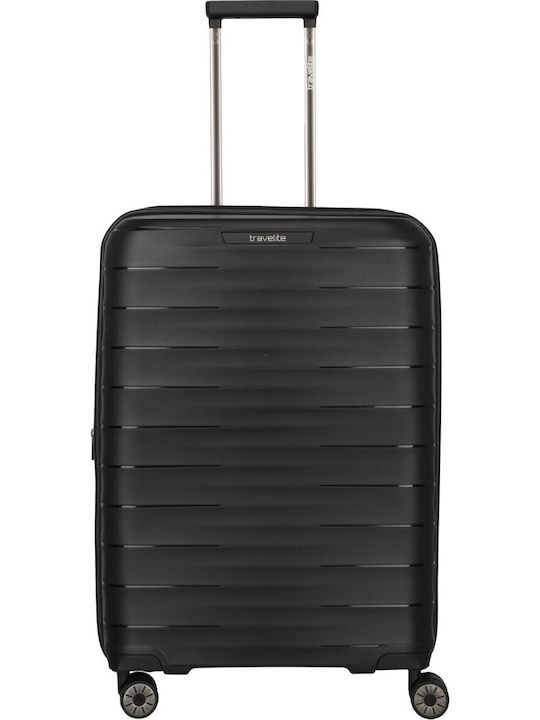 Travelite Mooby Medium Hard Travel Suitcase Black with 4 Wheels