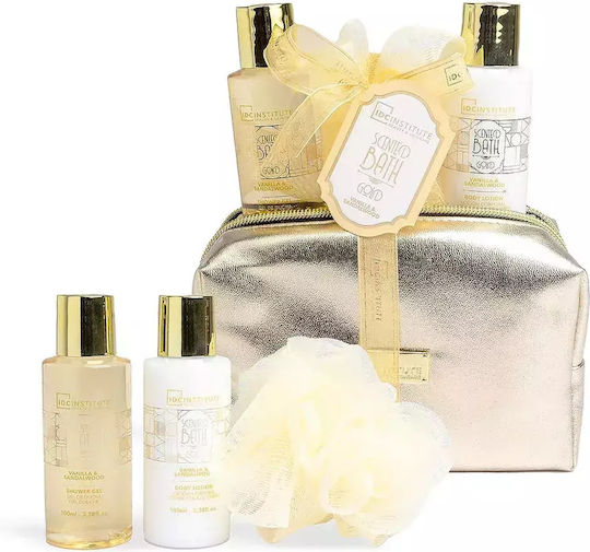 IDC Institute Scented Bath Gold Skin Care Set for Body Cleaning & Brightening 4pcs