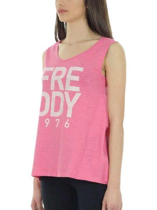 Damen Bluse Ärmellos Fuchsie