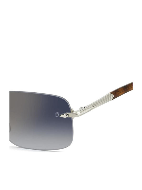 David Beckham Men's Sunglasses with Brown Tartaruga Metal Frame and Blue Lens