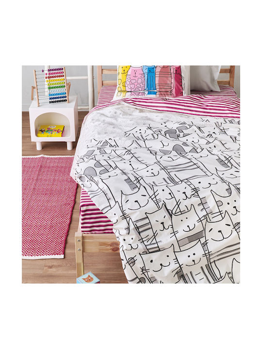Kentia Sheet Set Single Cotton Versus White 160x270cm 3pcs