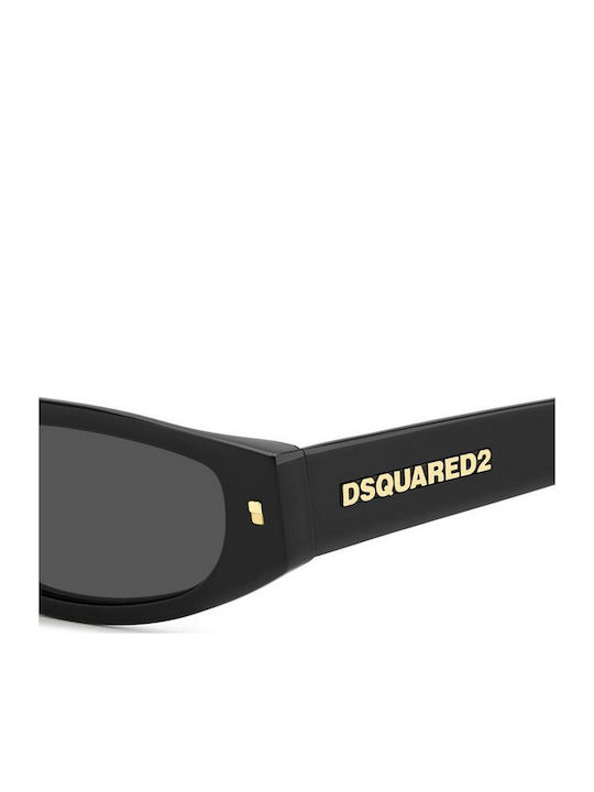 Dsquared2 Unisex Sunglasses with Black Plastic Frame and Black Lens D2 0184/G/S 807IR