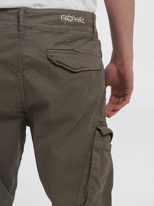 Crotone Elastic Cargo Trousers In Slim Fit Khaki