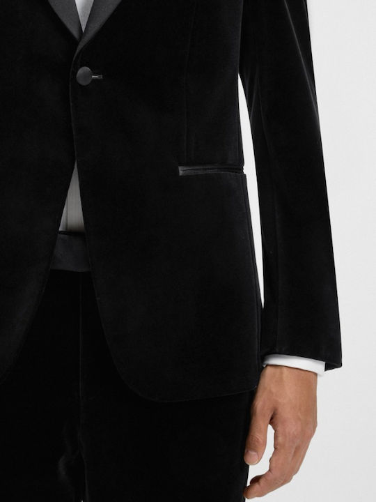 Men's Winter Suit Jacket Slim Fit Black