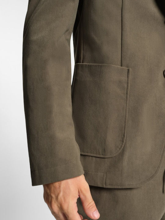 Winter Men’s Suit Jacket with Slim Fit Brown