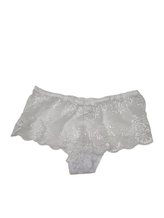 Women's Boxer with Lace White