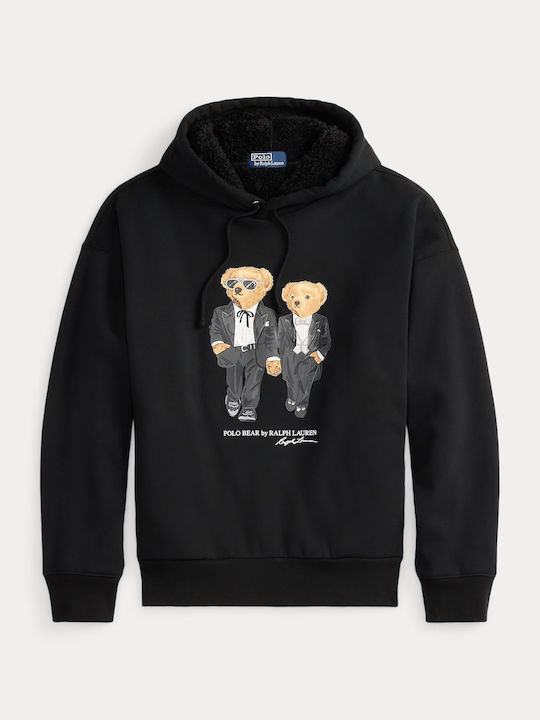 Sweatshirt Fleece with Hood Black