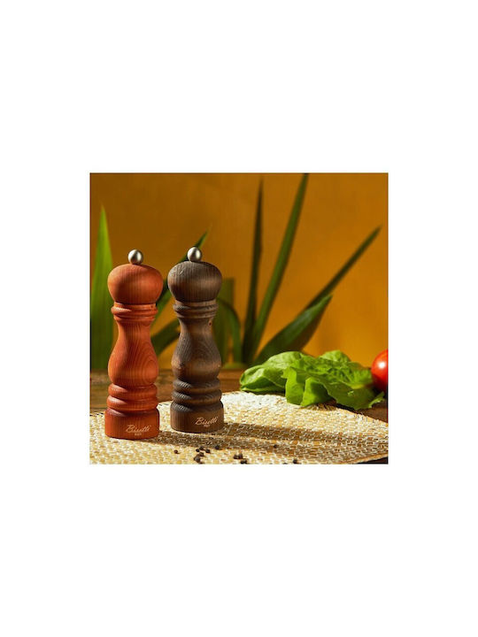 Bisetti Vintage Manual Set Spice Mills made of Wood in Brown Color 19cm 1pcs