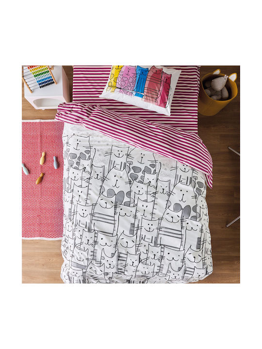 Kentia Zuzu Set Kids Duvet Cover Single with Pillowcase Cotton White 165x245cm