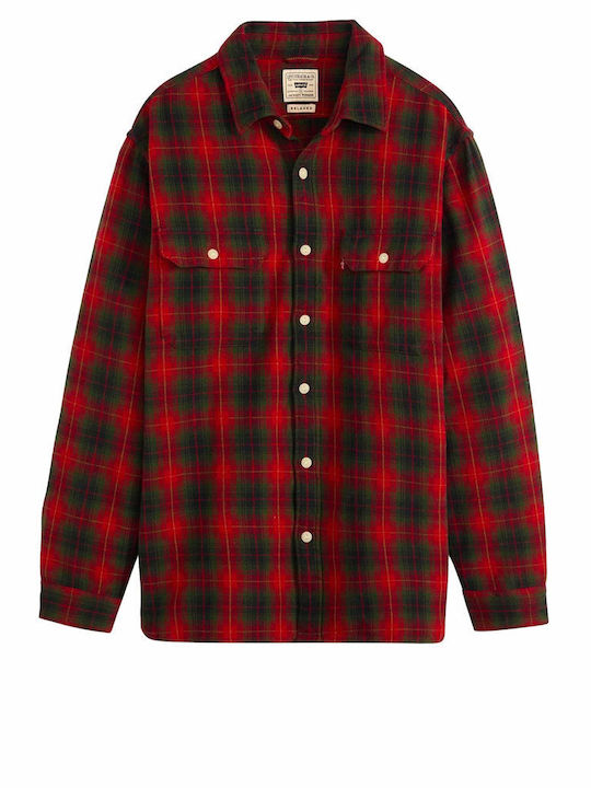 Jackson Worker Μακρυμάνικo Φανελένιο Overshirt Καρό Γκρι