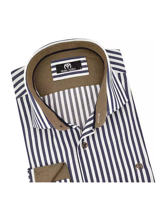 Long-sleeved Shirt Blue, White