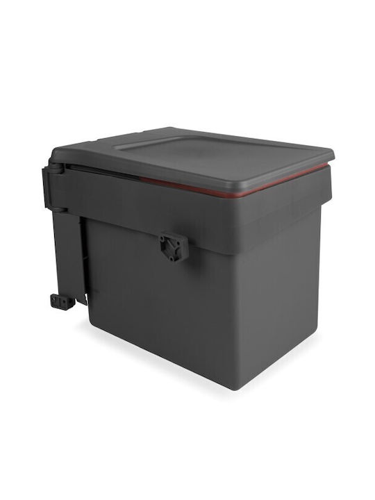 Emuca Waste Bin Waste Plastic for Cabinet Gray 15lt 1pcs