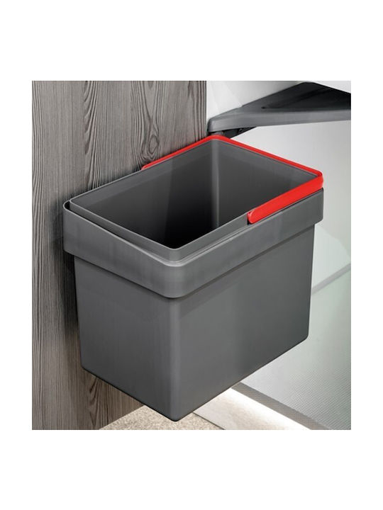 Emuca Waste Bin Waste Plastic for Cabinet Gray 15lt 1pcs