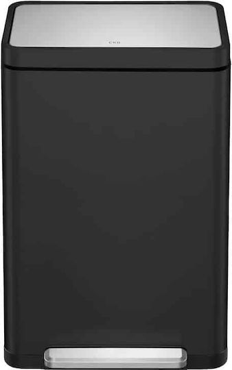 Eko Coș De Gunoi X-Cube VB 936840 Reciclare Din Oțel Inoxidabil Cu Pedală Negru 40lt