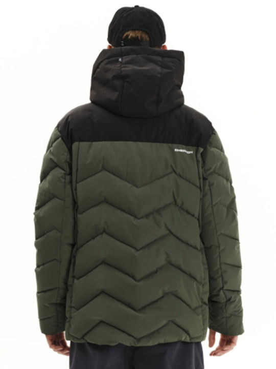 Jacket Puffer Waterproof and Windproof Pine Olive/black