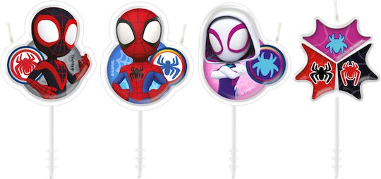 Комплект Свещи За Рожден Ден Spidey His Amazing Friends 4 Бройки Dekora