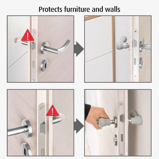 Reer Door Safety Lock made of Silicone in Gray Color 13εκ. 2pcs