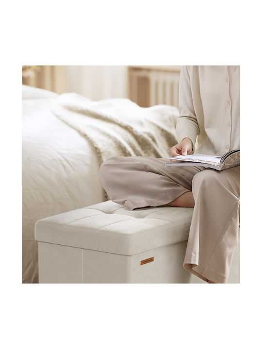 Songmics Stoff-Tabouret Mit Stauraum Beige 110x38x40cm