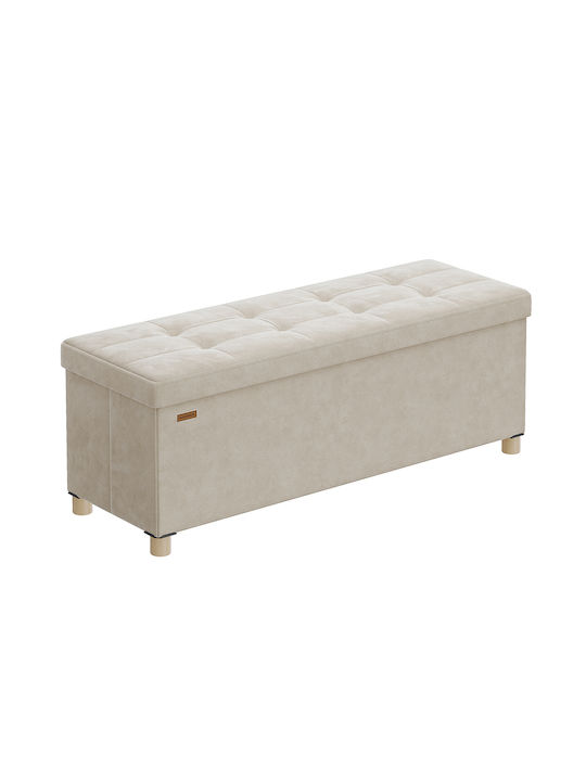 Songmics Stoff-Tabouret Mit Stauraum Beige 110x38x40cm