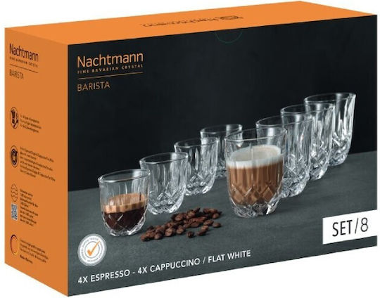 Nachtmann Noblesse Set Kristall Kaffee / Freddo Brillen 8 Stück