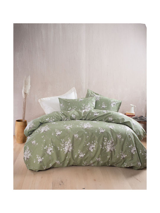 Rythmos Linie Pillowcase Set with Envelope Cover Green 50x70cm.