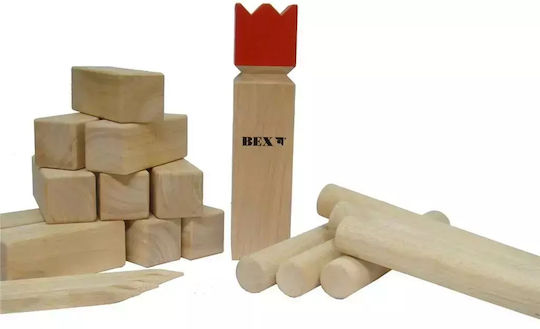 Bex Spielzeug Indoor Kubb Viking Original Rubber Wood - Red King