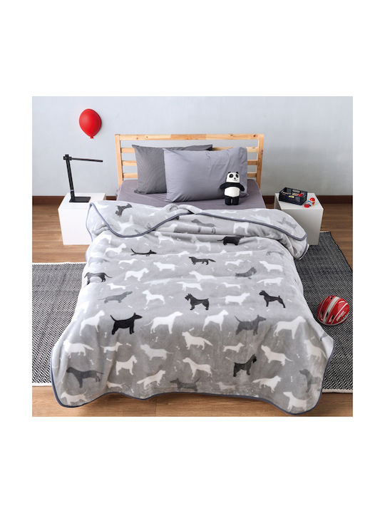 Kentia Одеяло Велур Dogo Сив 160x220cm