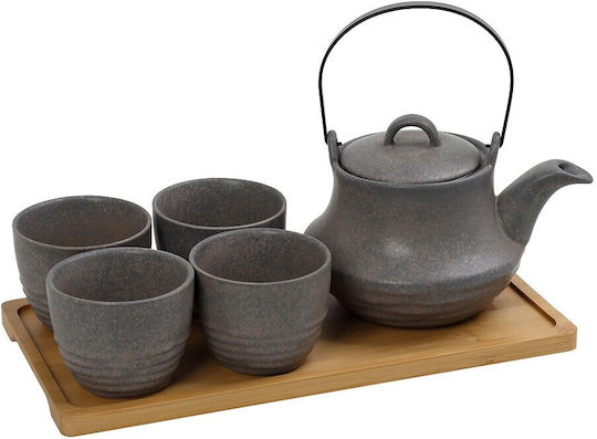 Espiel Ritual Tea Set with Cup and Filter Ceramic Gray 600ml 5pcs
