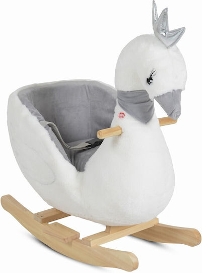 Moni Wooden Rocking Toy Swan for 12+ months with Max Load Capacity 30kg White