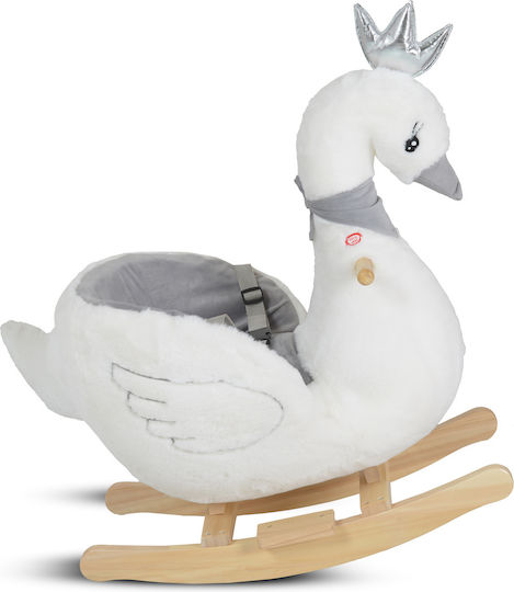 Moni Wooden Rocking Toy Swan for 12+ months with Max Load Capacity 30kg White